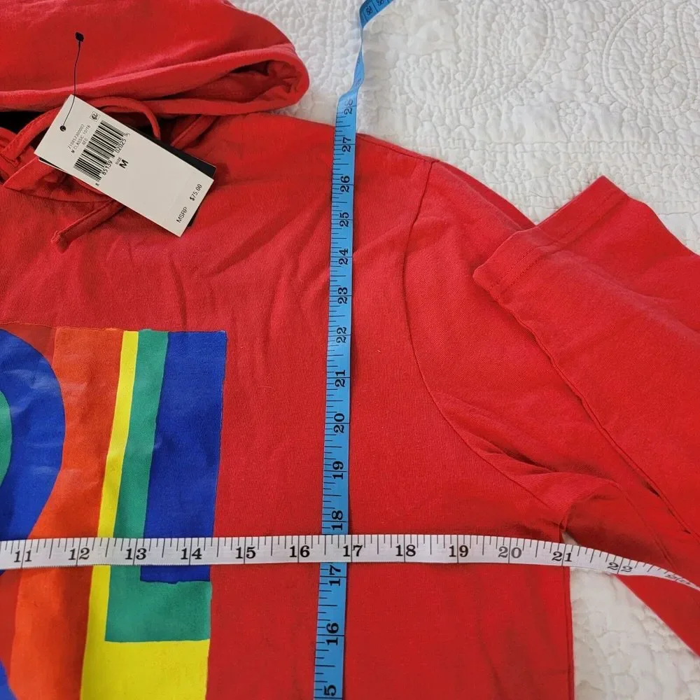 Polo Ralph Lauren Medium Rainbow Box Logo Jersey‎ Graphic T-Shirt Hoodie Red